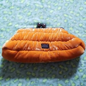 Moschino hand bag velvet mustard